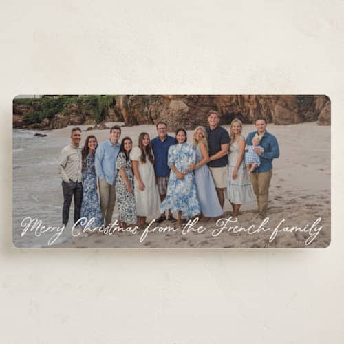 This is a snowfall holiday photo cards with standard by Charter Oaks Creative called endearing printing on recycled smooth signature in tall
