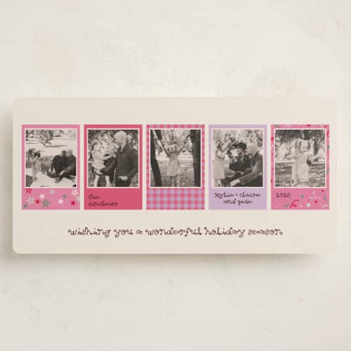 This is a candy holiday photo cards with standard by Vivian Yiwing called polaroids printing on recycled smooth signature in tall