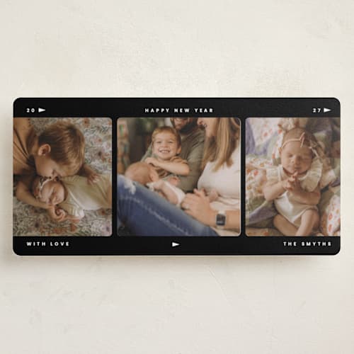 This is a raven holiday photo cards with standard by Adelyn T. called filmstrip printing on recycled smooth signature in tall