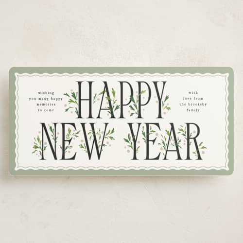 This is a wintermint holiday photo cards with standard by Erin L. Wilson called festive foliage printing on signature in tall