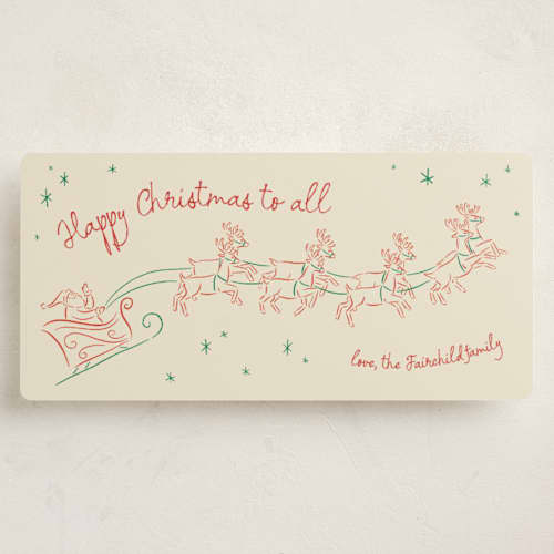This is a holly holiday photo cards with standard by Jamie Alexander called and to all a good night printing on signature in tall