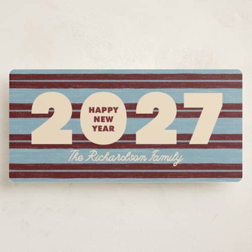 This is a yule holiday photo cards with standard by Claudia Orengo called retro stripes printing on signature in tall