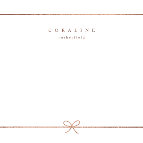 This is a diamond foil stamped stationery with foil pressed by chocomocacino called carina printing on signature in 4.25x5.5
