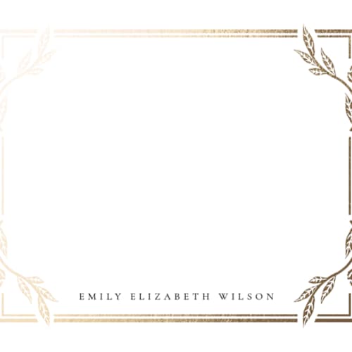 This is a porcelain foil stamped stationery with foil pressed by Ana de Sousa called classic love printing on signature in 4.25x5.5