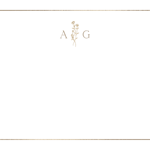 This is a chiffon foil stamped stationery with foil pressed by chocomocacino called kouignette printing on signature in 4.25x5.5