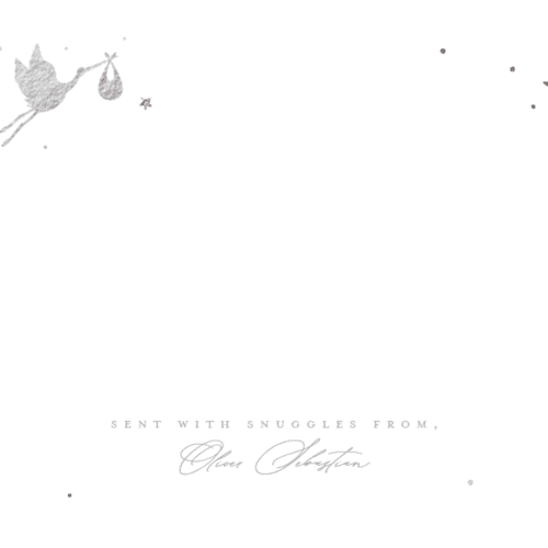 This is a cloud foil stamped stationery with foil pressed by Hudson meet Rose called - a little note - printing on signature in 4.25x5.5