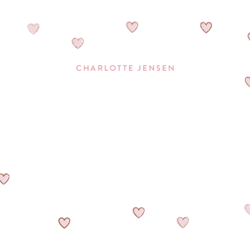 This is a blush foil stamped stationery with foil pressed by Angela Garrick called sweethearts printing on signature in 4.25x5.5