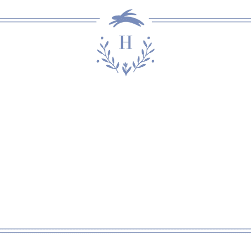 This is a cobalt kids thank you cards notes with standard by Susan Brown called classic baby monogram printing on signature in standard