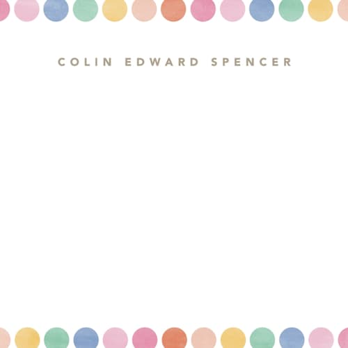 This is a rainbow kids thank you cards notes with standard by Creo Study called rainbow dots printing on signature in standard