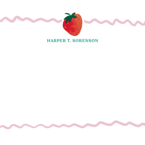 This is a bubblegum kids thank you cards notes with standard by Erika Firm called sweet berry printing on signature in standard