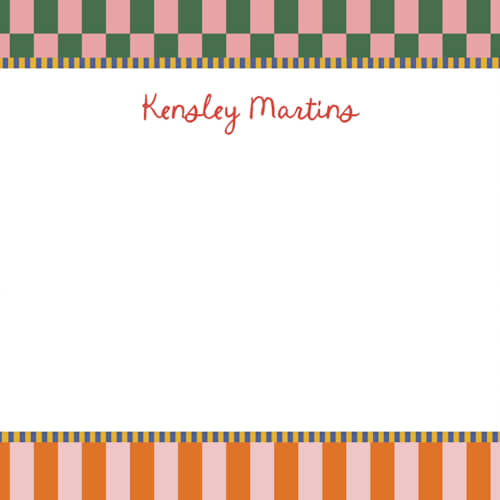 This is a watermelon kids thank you cards notes with standard by Jenna Holcomb called checked printing on signature in standard