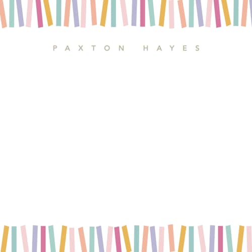 This is a rainbow kids thank you cards notes with standard by Creo Study called confetti border printing on signature in standard