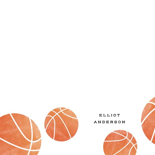 This is a tangerine kids thank you cards notes with standard by Corinne Malesic called bouncing printing on signature in standard