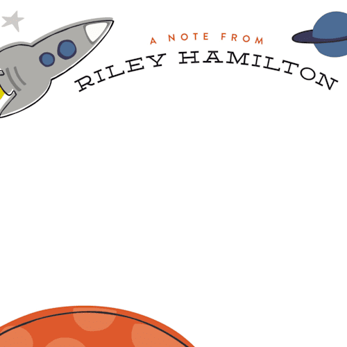 This is a neptune kids thank you cards notes with standard by Griffinbell Paper Co. called mission to mars printing on signature in standard