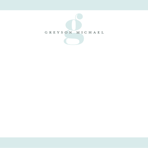 This is a sky kids thank you cards notes with standard by Emily Betts called initial notes printing on signature in standard