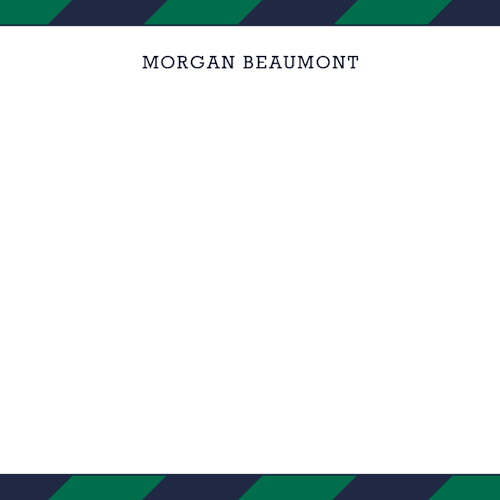 This is a emerald kids thank you cards notes with standard by Seth Caskey called wide stripe nautical printing on signature in standard