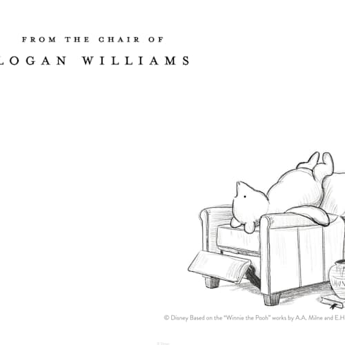 This is a polar bear kids thank you cards notes with standard by Stefanie Lane called pooh lounging from disney's winnie the pooh printing on signature in standard