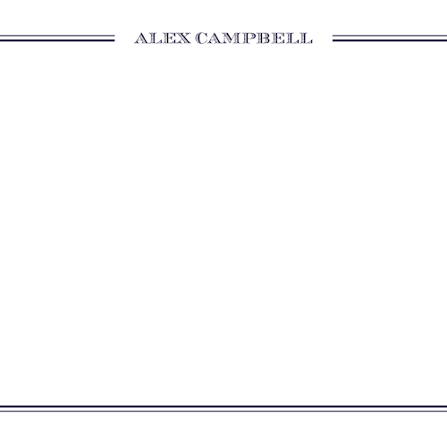 This is a navy kids thank you cards notes with standard by The Social Type called gentleman printing on signature in standard