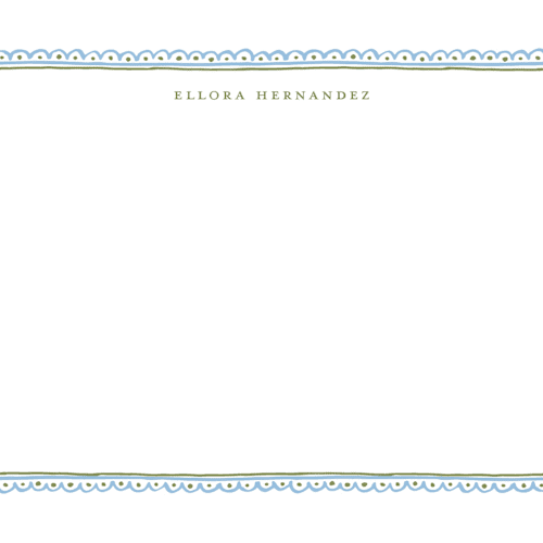 This is a celeste personalized stationery thank you cards with standard by Pati Cascino called forli printing on signature in 4.25x5.5