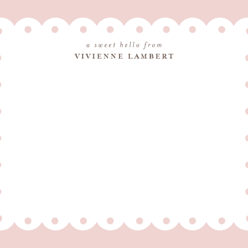This is a blush personalized stationery thank you cards with standard by Shirley Lin Schneider called southern charm printing on signature in 4.25x5.5