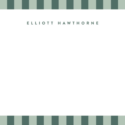 This is a pistachio personalized stationery thank you cards with standard by Olivia Raufman called refined stripe printing on signature in 4.25x5.5