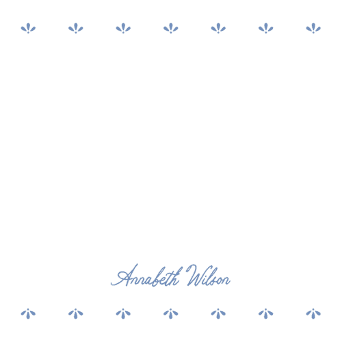 This is a powder blue personalized stationery thank you cards with standard by Erin L. Wilson called somerset eyelet printing on signature in 4.25x5.5