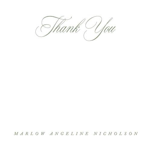 This is a garden personalized stationery thank you cards with standard by Kelly Schmidt called timeless thank you printing on signature in 4.25x5.5