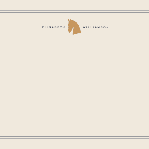 This is a equestrian personalized stationery thank you cards with standard by Sarah Rosenthal called sport classic printing on signature in 4.25x5.5