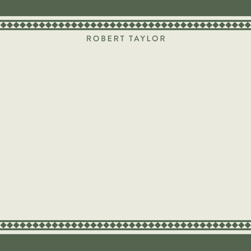 This is a malachite personalized stationery thank you cards with standard by Diana Pinnell called noble hall printing on signature in 4.25x5.5