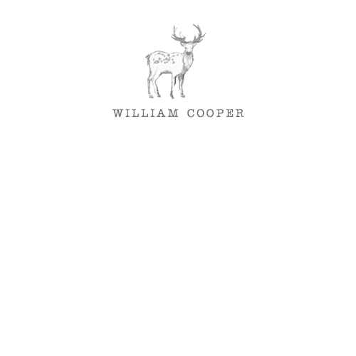 This is a ink personalized stationery thank you cards with standard by Teju Reval called deer printing on signature in 4.25x5.5
