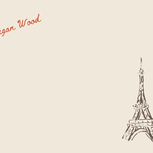 This is a antique bronze personalized stationery thank you cards with standard by Cass Loh called eiffel in love printing on signature in 4.25x5.5