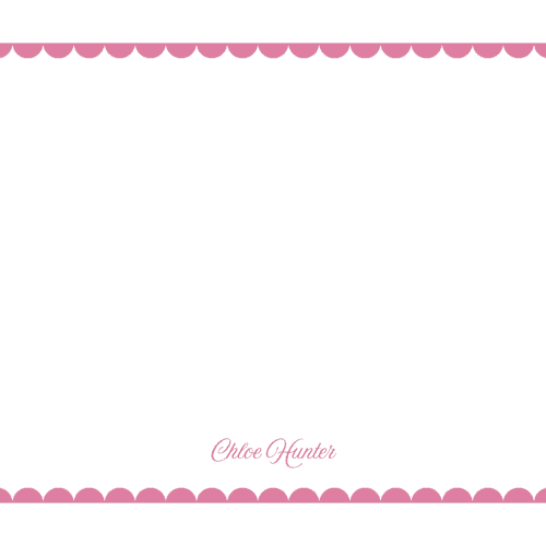 This is a hibiscus personalized stationery thank you cards with standard by Alexandra Cohn called scalloped trim printing on signature in 4.25x5.5