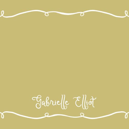 This is a chartreuse personalized stationery thank you cards with standard by Tamara Hilje called vine printing on signature in 4.25x5.5