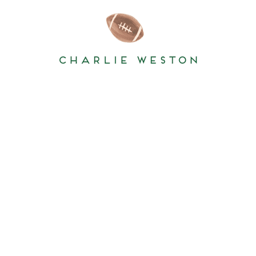 This is a ice personalized stationery thank you cards with standard by Teju Reval called sportsy football printing on signature in 4.25x5.5