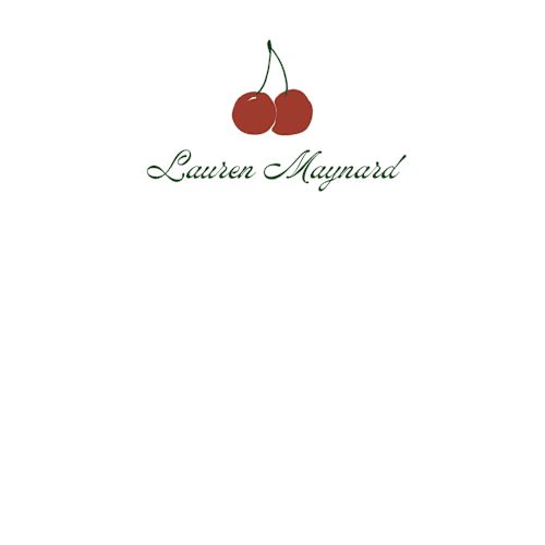 This is a cherry personalized stationery thank you cards with standard by Inkblot Design called cheery cherry printing on signature in 4.25x5.5