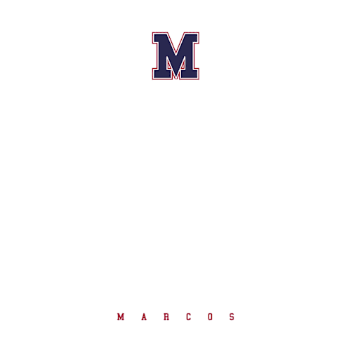 This is a patriot personalized stationery thank you cards with standard by Kamala Nahas called varsity printing on signature in 4.25x5.5