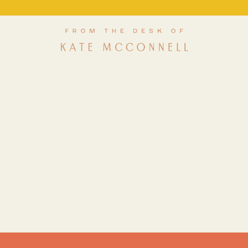 This is a coral personalized stationery thank you cards with standard by Ellen Schlegelmilch called edge printing on signature in 4.25x5.5