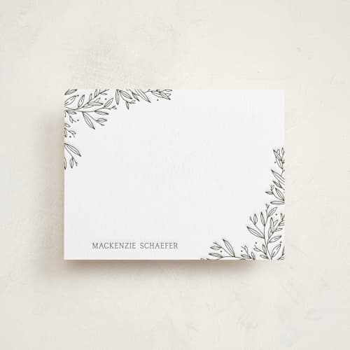 This is a artichoke personalized stationery thank you cards with letterpress by Oscar and Emma - Karly Depew called beauty of nature printing on white cotton in standard