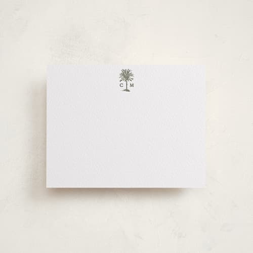This is a artichoke personalized stationery thank you cards with letterpress by Bethan called tropical printing on white cotton in standard