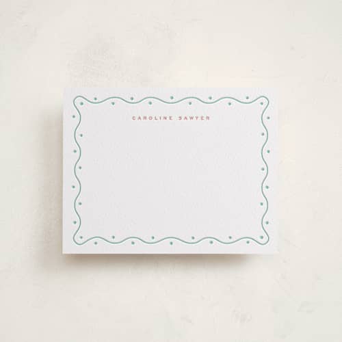This is a lichen | paloma personalized stationery thank you cards with letterpress by Alston Foster called happiness printing on white cotton in standard