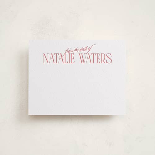 This is a grapefruit personalized stationery thank you cards with letterpress by JoAnn Jinks called headline printing on white cotton in standard