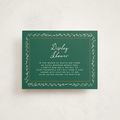 This is a almond milk baby shower insert cards with standard by Leia Matt called winter deer carousel printing on signature in standard