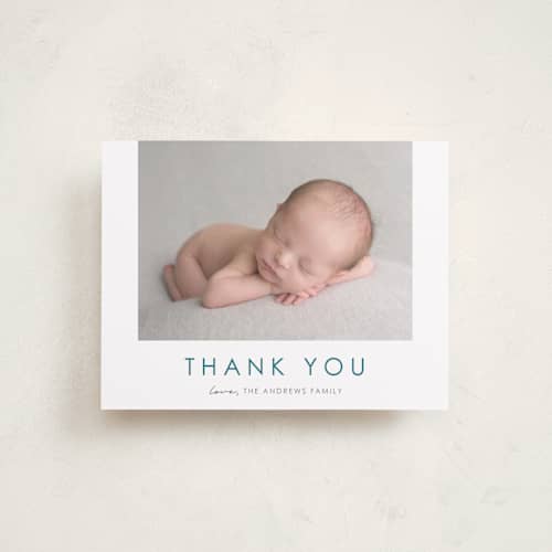 This is a cloud baby thank you cards with standard by Brandy Folse called that's my name printing on signature in standard
