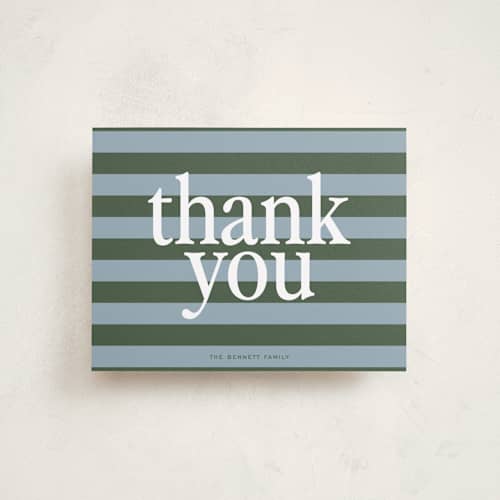 This is a fern baby thank you cards with standard by Kelly Watkins called classic color printing on signature in standard