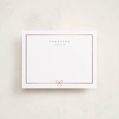This is a diamond foil stamped stationery with foil pressed by chocomocacino called carina printing on signature in 4.25x5.5