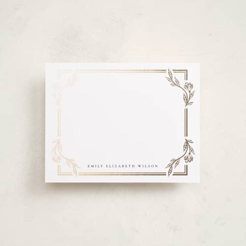 This is a porcelain foil stamped stationery with foil pressed by Ana de Sousa called classic love printing on signature in 4.25x5.5