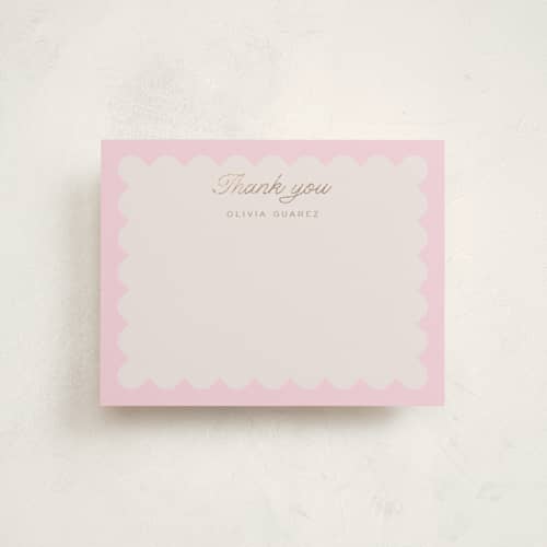 This is a rose foil stamped stationery with foil pressed by Leia Matt called macaron box printing on signature in 4.25x5.5