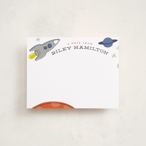 This is a neptune kids thank you cards notes with standard by Griffinbell Paper Co. called mission to mars printing on signature in standard