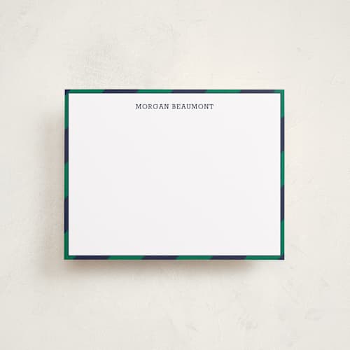 This is a emerald kids thank you cards notes with standard by Seth Caskey called wide stripe nautical printing on signature in standard