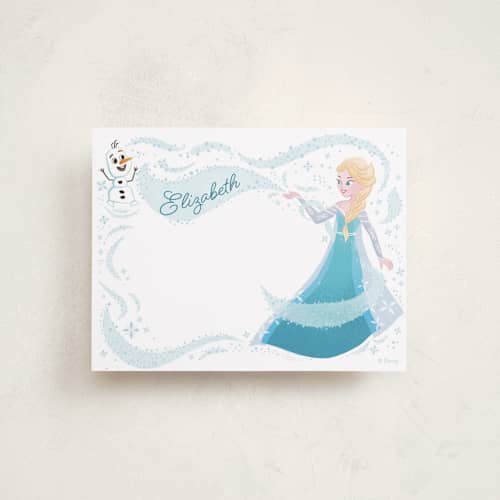 This is a snow kids thank you cards notes with standard by curiouszhi called disney frozen snow sparkles printing on signature in standard